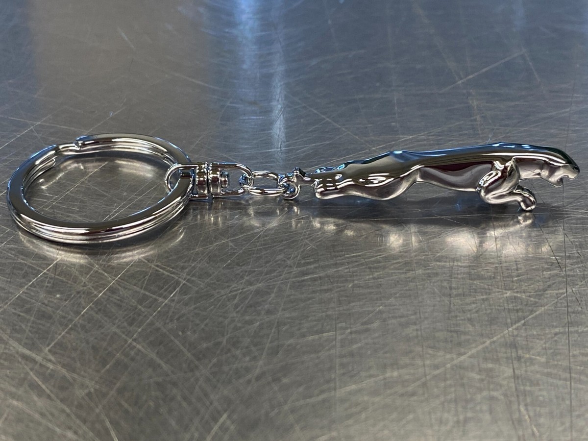 CLASSIC JAGUAR SMALL LEAPER SILVER KEY CHAIN CG5001 EACH