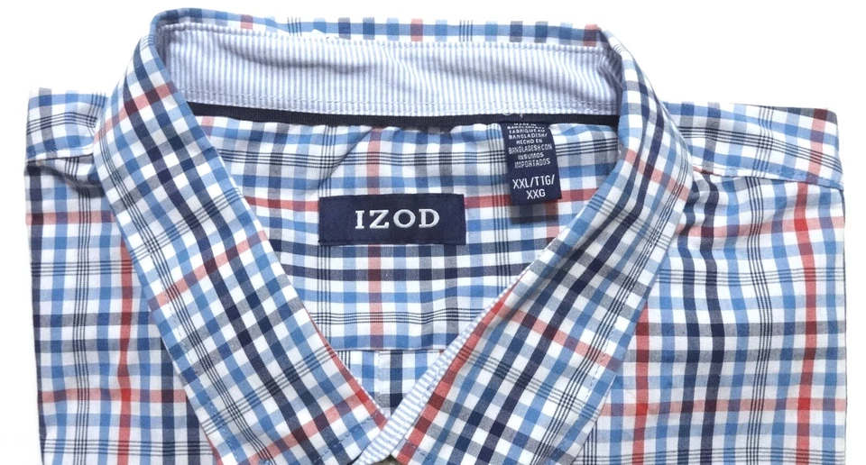 Camisa con botones IZOD para hombre rendimiento mangas largas a cuadros tallas 2XL, 3XLT Foto 4 de 4