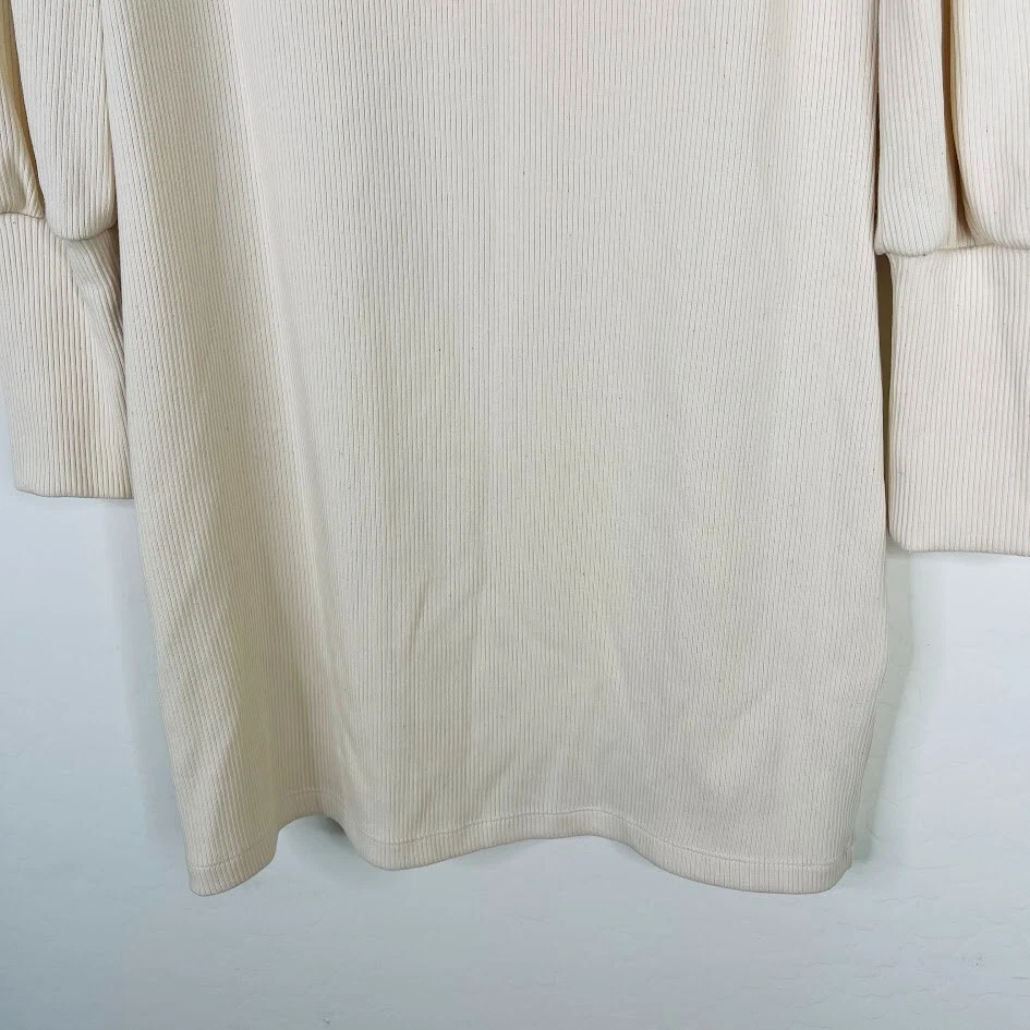 NUEVO Vestido Boyish Anthropologie The Lauper Tejido Acanalado Talla L Algodón Manga Abullonada Foto 4 de 4