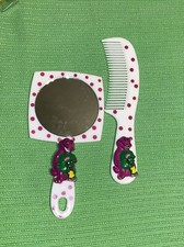 Vintage Barney  Baby Bop Child  s Hand Mirror  Comb