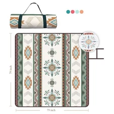 YRXRUS Picnic Blankets Beach Blanket, 79'' x 79'' Extra Large Thick, Sandproo...