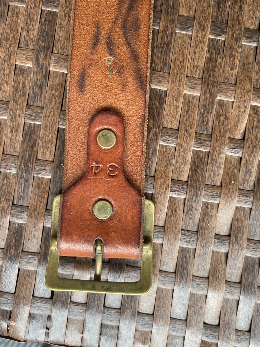 美品　HTC HOLLYWOOD TRADING CO. TYPE-2 HTC Hollywood Trading Co Vintage Brown Leather Upcycled Belt