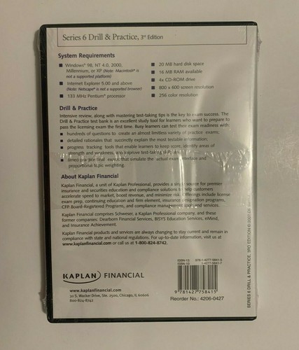 Kaplan Financial Investment Company Limited Representative Exam Contracts CD Rom - Picture 5 of 5