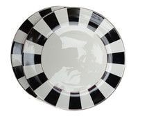 21cm Set of Black and White Stripy Side/Tea Plates