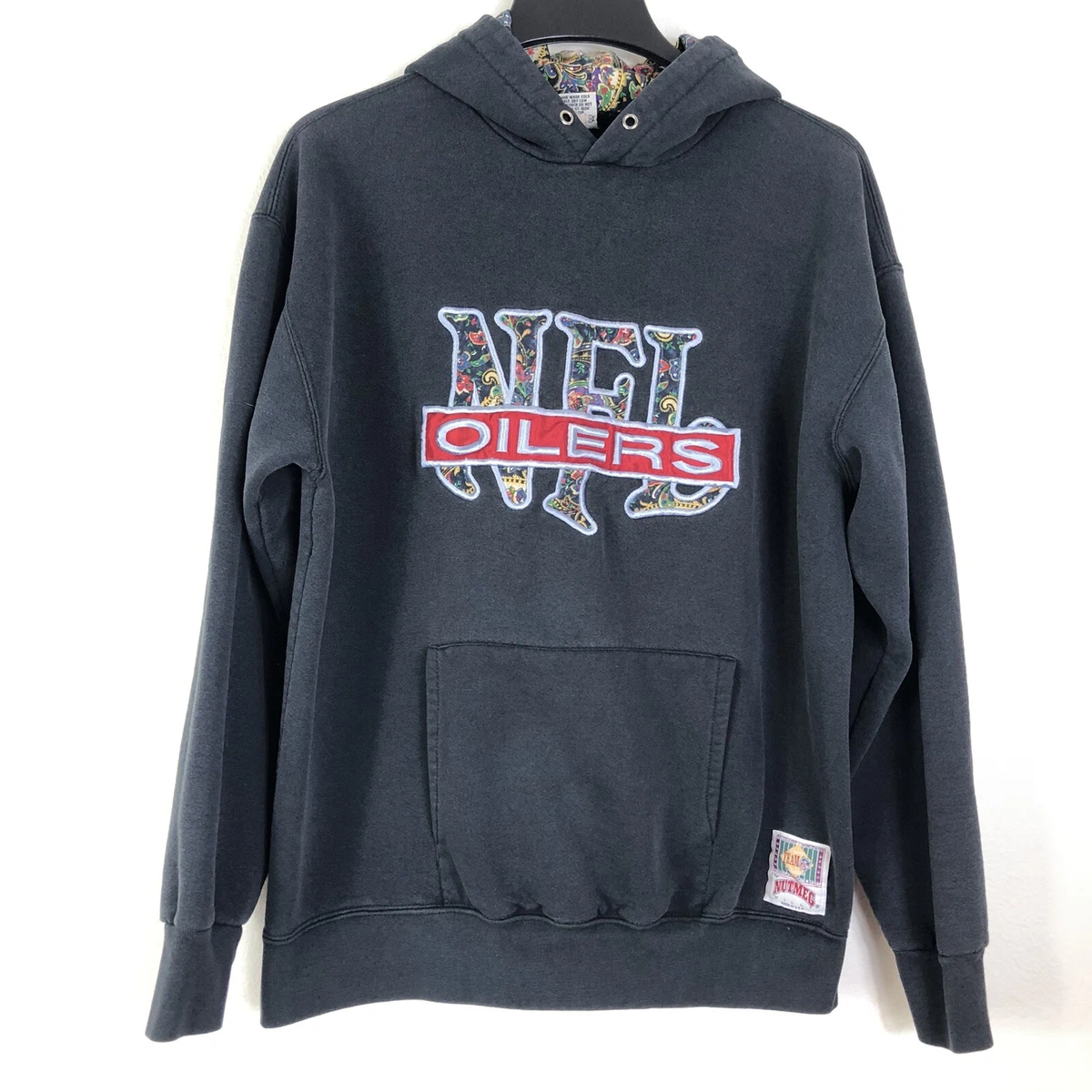 Vintage Nutmeg Mills Large Oilers NFL Crewneck Sweatshirt Hoodie  Embroidered | eBay