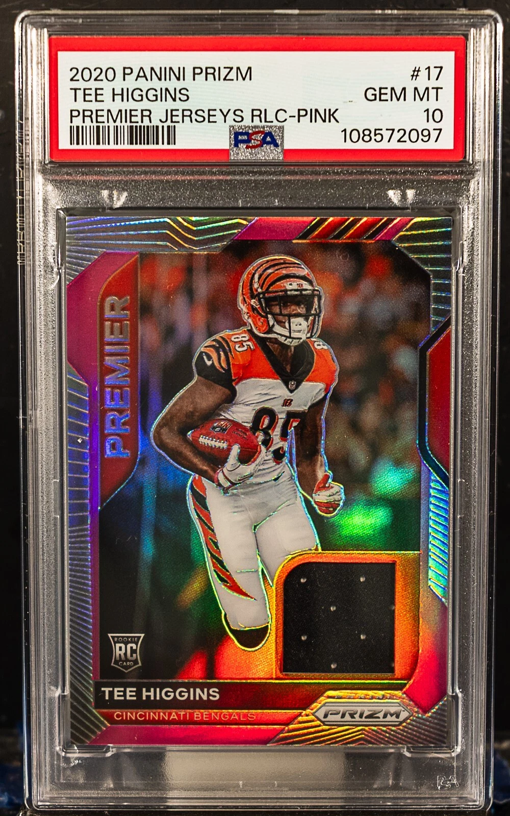 Tee Higgins Panini Prizm Premier Jerseys Relics #17 Pink