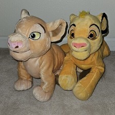 Simba  Nala 2 Lion King Disney Store Parks Plush Lot Stuffed Animal Toys READ