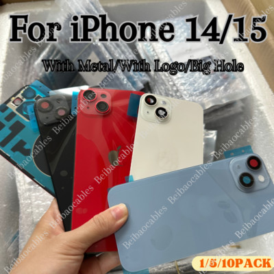 Replacement Rear Back Glass Big Hole With Metal For iPhone 15/14 ProMax Plus Lot