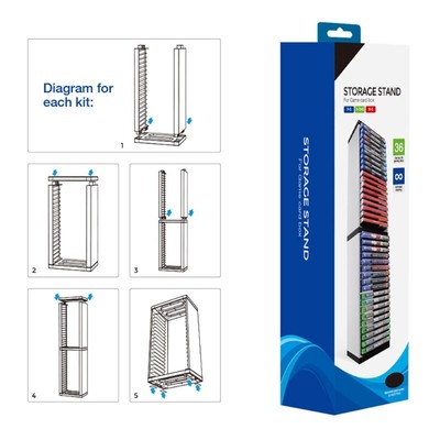 Host Disc Double-layer Storage Box Holder Game Disk Tower Vertical Stand