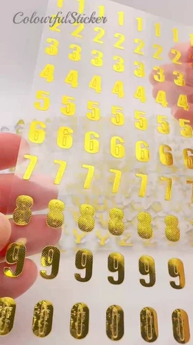 Self Adhesive gold&silver Alphabet Letter&number Stickers Card Making Art&Craft - Picture 1 of 26