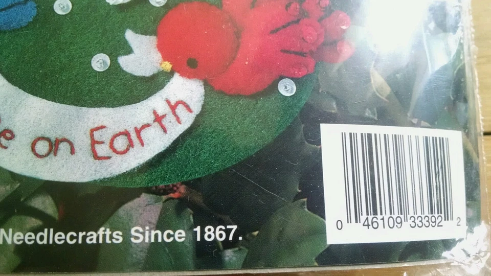 1994 VTG Christmas Stocking BUCILLA KIT Gallery Of Stitches PEACE ON EARTH NIP - Image 3 of 4