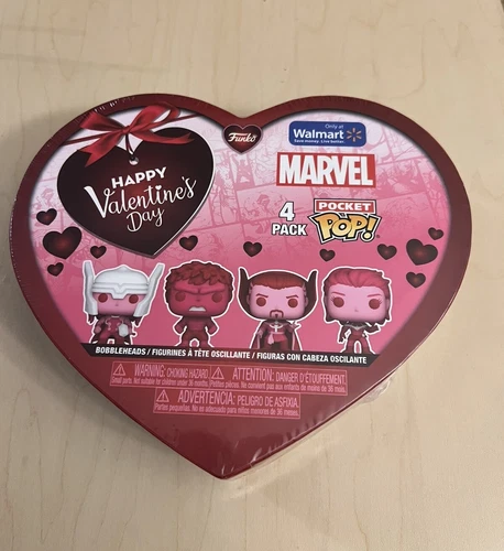 Funko Pocket Pop! Marvel Valentines 4-Pack  Thor-Hulk-Dr. Strange-Captain Marvel