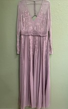 NEW ASOS LAVENDER EMBROIDERED WEDDING PARTY FORMAL MAXI LONG DRESS SIZE 14