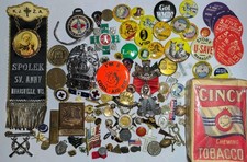Vintage Collectables Lot - Pins, Pinbacks, Medals, Ribbon, Masonic, Red Cross 