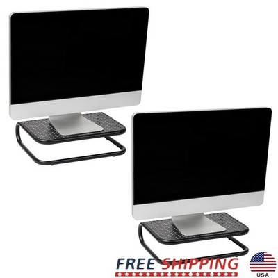Ergonomic Dual Monitor Stand Metal Riser Adjustable Height W/ Cable Management