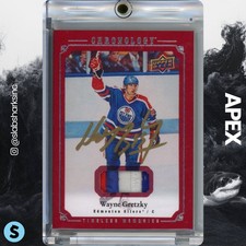 2018 UD CHRONOLOGY WAYNE GRETZKY GAME-USED EDMONTON OILERS PATCH W/ GOLD AUTO /5