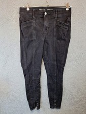 Torrid Bombshell Skinny Jeans Women 12T Fits 34x27 Black Stretch Studded Ankle