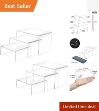 Elegant Acrylic Display Risers Set of 6: Clear Stands for Cupcakes  Desserts