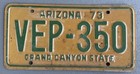 Vintage Arizona 1973 License Plate 73 AZ Lic Grand Canyon State — photo 1