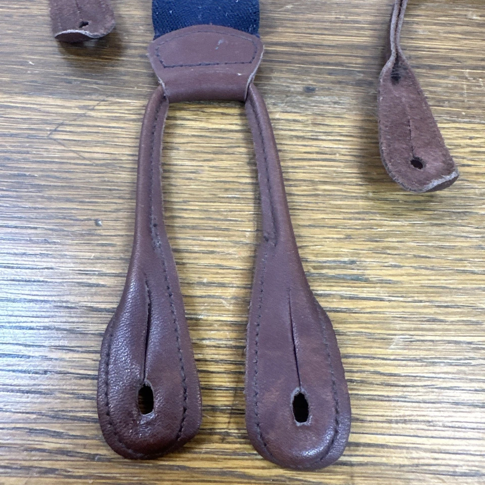 Polo By RALPH LAUREN Светло-голубые С Тонкими Полосками Кожаная Отделка Подвески Редкие - Изображение 3 из 4