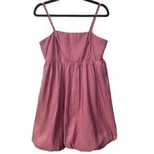 NWT A New Day Womens Size Medium Dress Pink Spaghetti Strap Balloon Hem Feminine