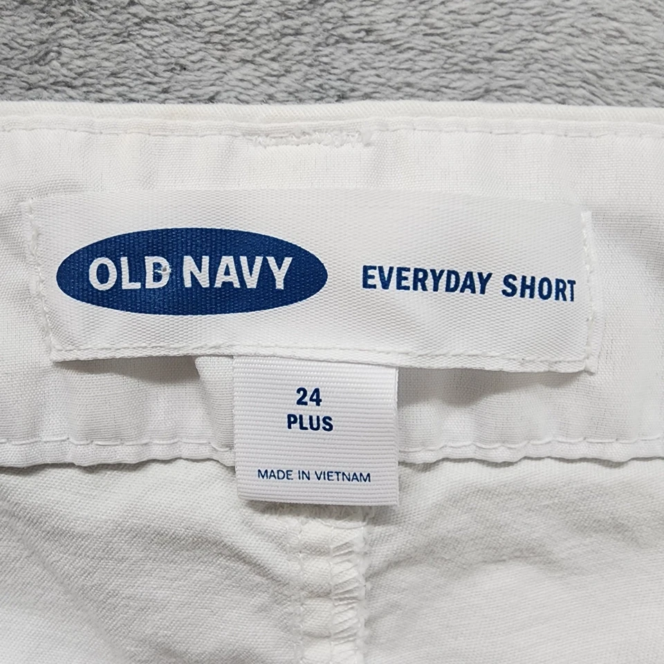 Old Navy Shorts Womens 24 Plus White Everyday Short Stretch Cotton Casual Preppy - Image 4 of 4