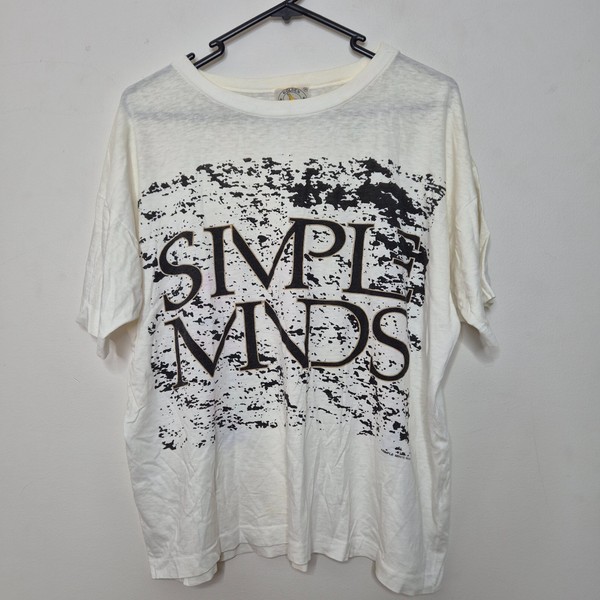 VTG Simple Minds World Tour 1986 Cropped T-Shirt Tee Size M Scottish Rock Band