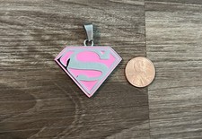 Superman Pink Pendant Surgical Stainless Steel