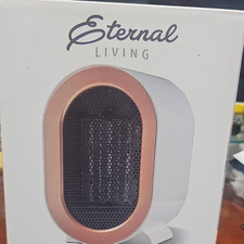 Eternal Living Portable Electric Desk/Tabletop Heater White Copper Plastic Metal