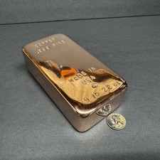 9 lb, 2.2 oz Copper Bar - Mirror Finish On Top And Sides - Bullion - Sealed