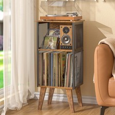 Record Player Stand with Vinyl Storage up to 100 Albums, Record Holder Stand ...