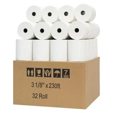 3 1/8" x 230' Premium A Grade POS Thermal Receipt Printer Paper (32Rolls/Case)
