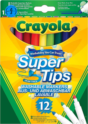 CRAYOLA SuperTips waschbare Marker - verschiedene Farben (24er Pack) | Premium... 