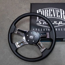 16" Chrome Dual Classic Polyurethane Grip Black Forever Sharp Horn Button