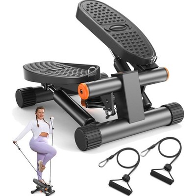 Mini Stair Stepper Hydraulic Resistance Bands Digital Monitor Compact Home Gym
