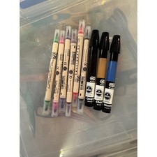 6 ZIG Memory System Calligraphy  3 Chartpak AD Markers Mixed Lot Professional