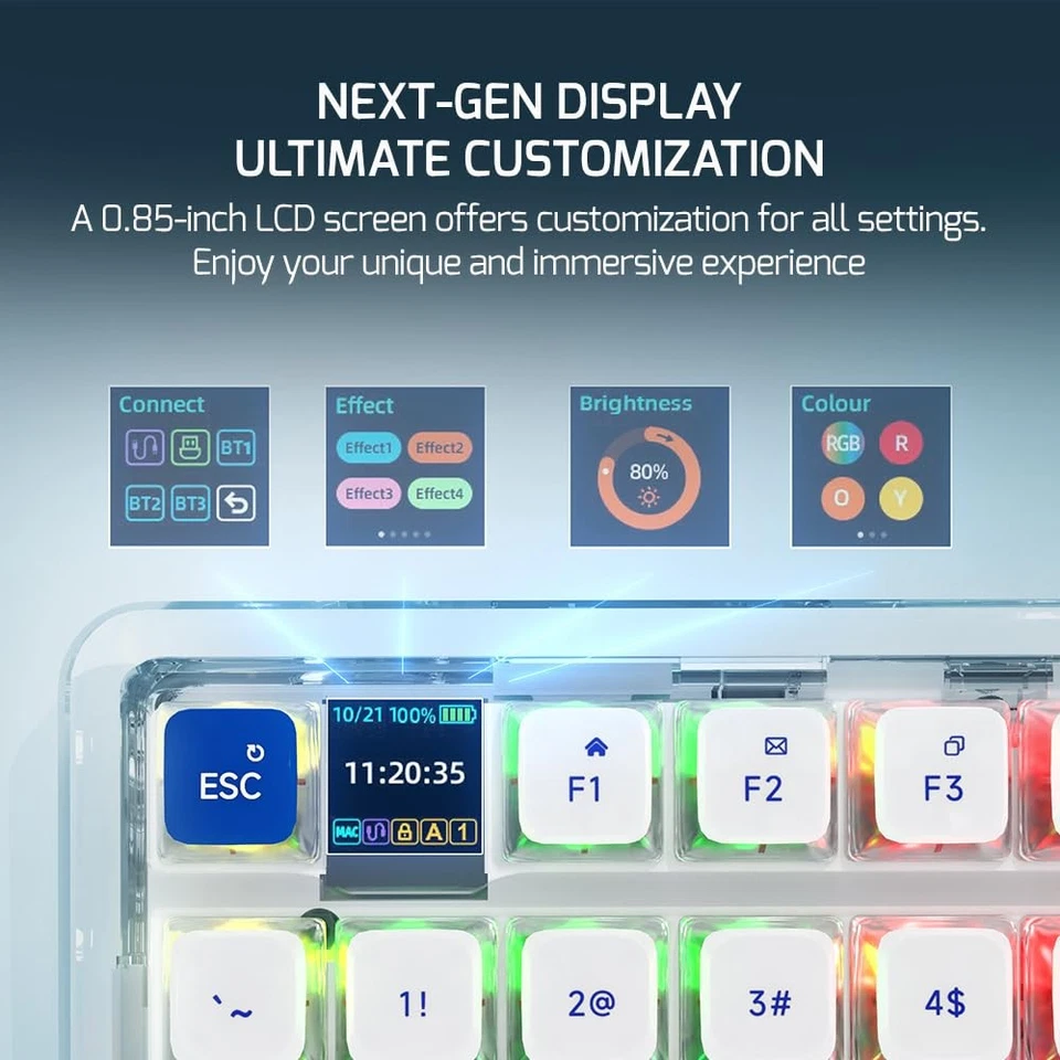 Gasket Pro 75% Mechanical Gaming Keyboard, Triple Mode, 81 Keys, Knob Switch,... - Image 3 of 4