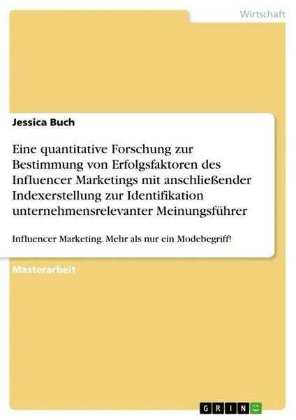 Jessica Buch | Eine Quantitative Forschung Zur Bestimmung Von Erfolgsfaktoren...-image