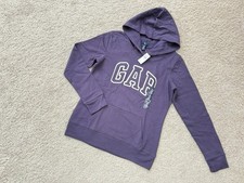 NWT Gap Women's Sweatshirt Hoodie Logo Long Sleeve Purple Size XS
