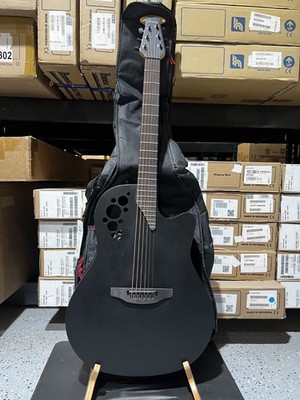 Ovation Mod TX Mid Acoustic-Electric Guitar - Black Textured w/ Gig Bag