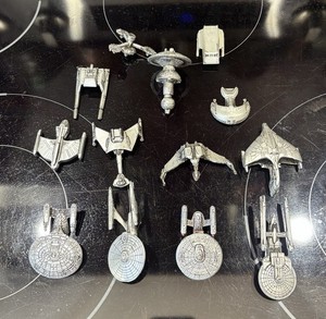 Star Trek Micro Machines 1990s Vintage Ships Lot of 13 Faux Pewter