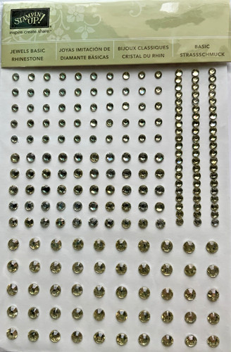 Stampin Up JEWELS BASIC RHINESTONE 4 Sizes Of 150 Pieces Retired Yellow Hue