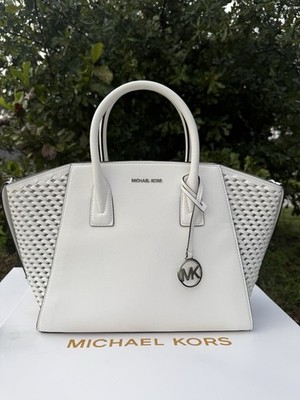 Michael Kors Avril Large Satchel Optic White Woman Bag Crossbody