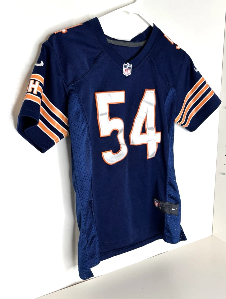 芝加哥熊队儿童青少年中号 M 10/12 球衣足球 #54 Urlacher 蓝色耐克 — 第 2/4 张图片