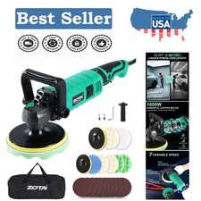 1600w Car Buffer Polisher Kit With 7 Variable Speeds Long Cord - 67 Inch
