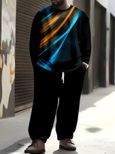 Men's Outfit 2 Piece Set Shirt  Pants Suit PLUS SIZE BIG 6XL