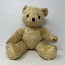 Vintage Teddy Bear 16" Tan Brown 4 Way Jointed Plush Stuffed Animal Retro Toy