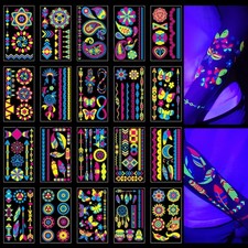 Neon Glow in Dark Tattoos Party Supplies 172 PCS Glow in the Dark Stickers