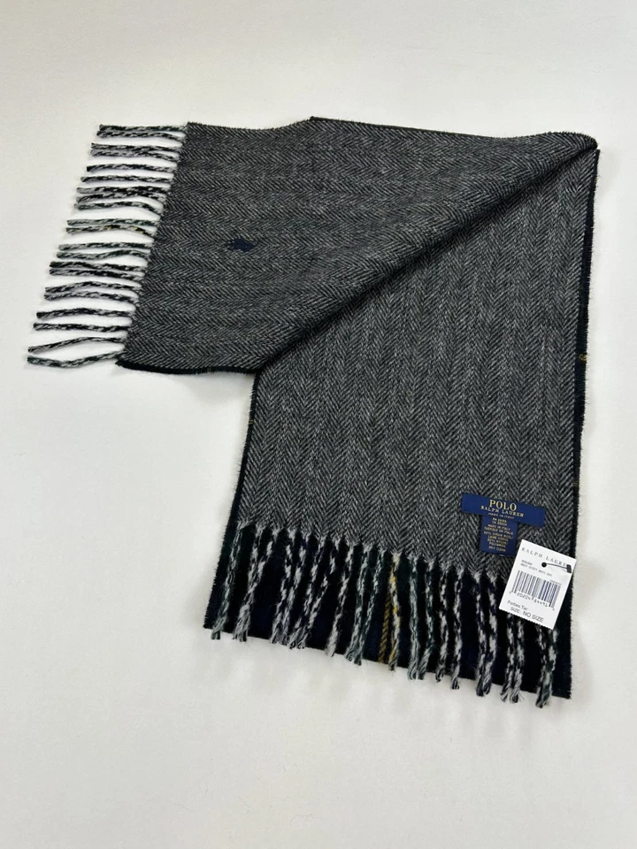 *MINOR DEFECT* Polo Ralph Lauren Wool Blend Tartan Plaid Scarf - Navy/Green/Yel - Image 2 of 4