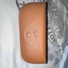 Ray-Ban Brown Leather Hard Case Unisex for Glasses Sunglasses Eyewear Storage